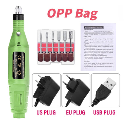 LULAA Portable Professional Electric Nail Drill Machine Manicure Tools Pedicure Drill Set Family Nail File Nail Drill Equipment