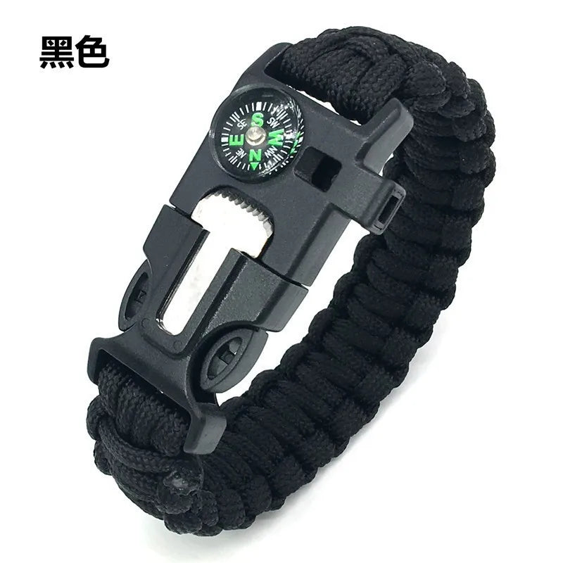 Five In One Compass Bracelet With Flint Seven Core Paracord Bracelet Inginiter Outdoor Survival Hiking Camping Tools