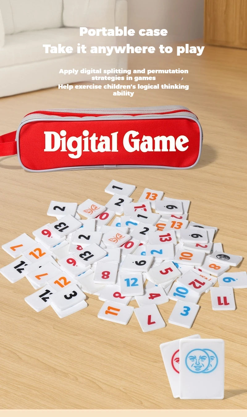 M/L/XL Digital Game Set, Travel Rummy, Mahjong, Rummybrix, Number Game Cards - Adult Leisure Party Board Game Travel Game