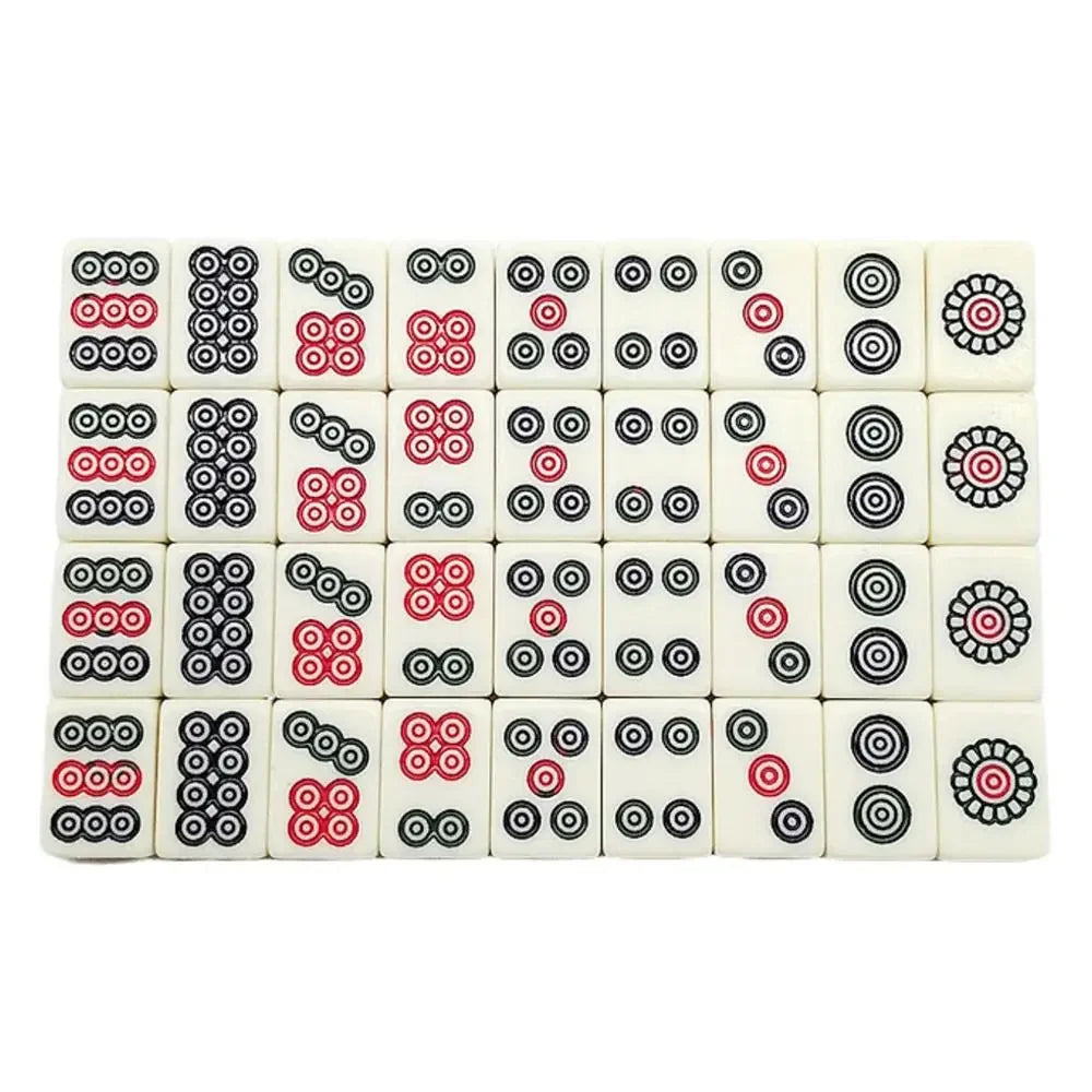 Chinese Mahjong Game Set 144 White Engraved Mini Tiles For Family Gathering For Chinese Style Game Play Family Leisure Time