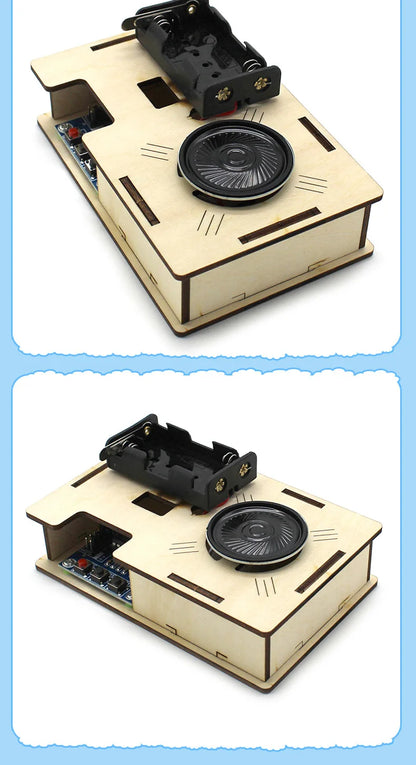 Kids DIY Science Toys Educational Scientific Experiment Kit Wood Tank / Music box / Balance/ Mechanical forceps/Excavator/Clock