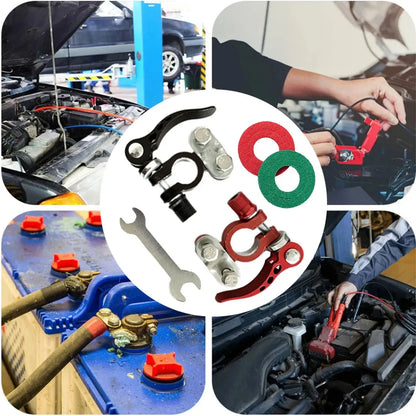 2Pcs Car Battery Terminal Connectors Quick Release Disconnect 12V 24V Positive Negative Battery Cable Ends for SAE/JIS Type Car