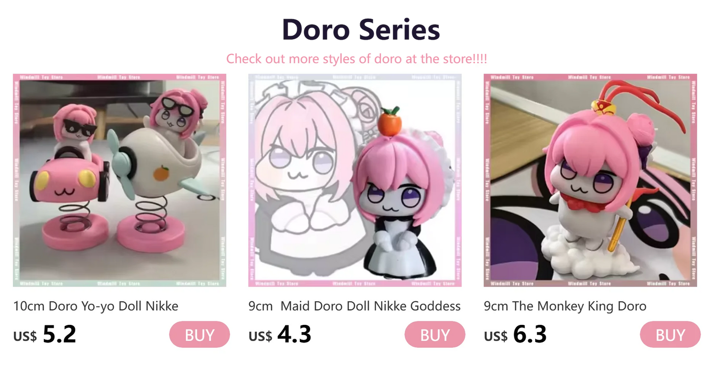 9cm Doro Doll Cute Figure Doll Anime Games Peripheral Custom Model Ko Doll Cute Desktop Decoration Toy Collections Holiday Gifts