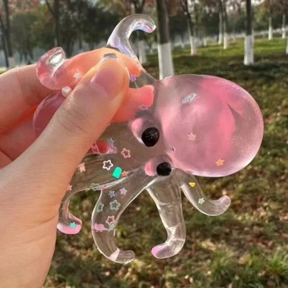 Glitter Octopus Taba Squishy Sugar Stress Ball for Kids Cute Animals Squeeze Fidget Toy Squishy Ocean Sensory Decompression Gift
