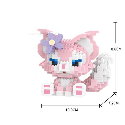 Cartoon Anime Hello Kitty Blocks Kuromi My Melody Cinnamoroll Mouse Building Blocks Doll Toy Kids Birthday Gift