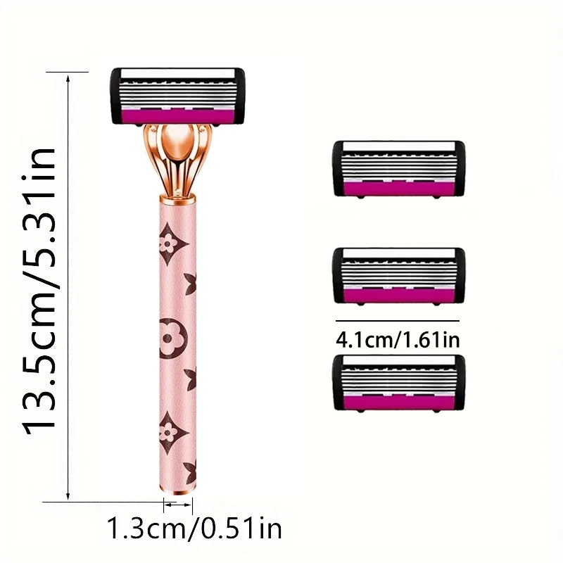 6-layer Blade Women Manually Change The Head To Shave Shaving Knife Shaver Armpit Retreat Private Part Hair Removal Artifact