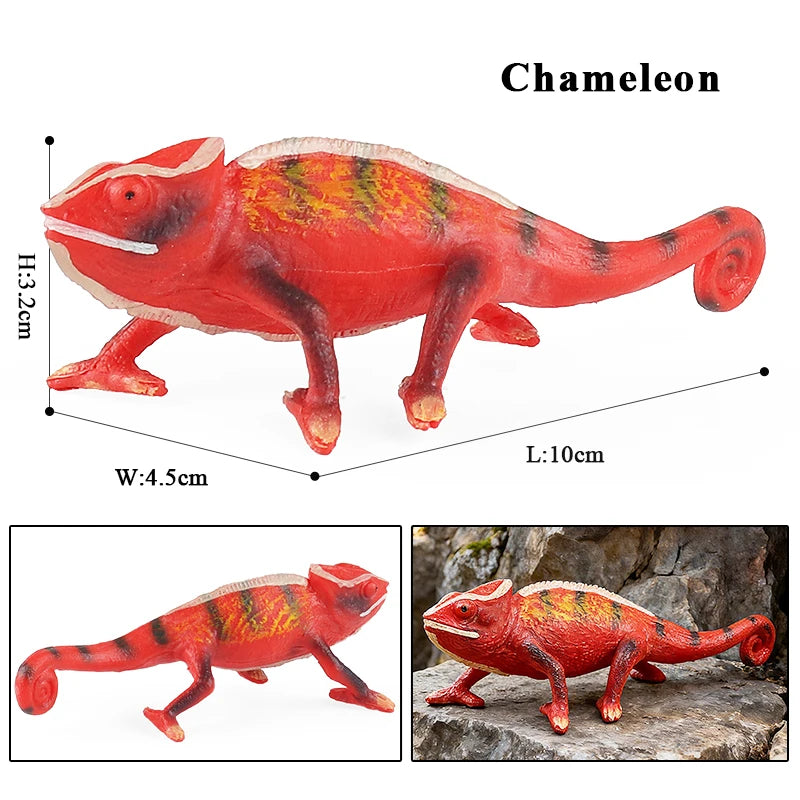 Oenux New Simulation Wild Reptile Animals Action Figures Lizard Model Figurines Kids Education Congnitive Scene Decoration Toy