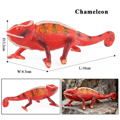 Oenux New Simulation Wild Reptile Animals Action Figures Lizard Model Figurines Kids Education Congnitive Scene Decoration Toy