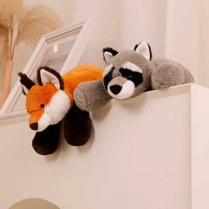 45-70cm Super Soft Lazy Fluffy Plush Stuffed Animals Plushie Raccoon Fox Crocodile Sloth Hug Throw Pillow Birthday Gift Boy Girl