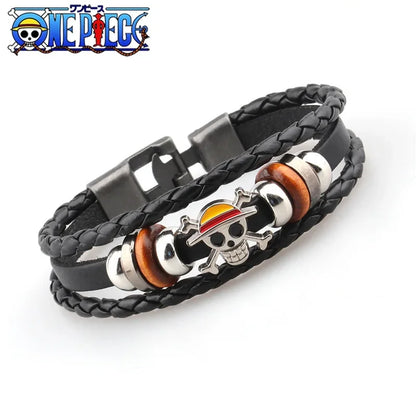 Anime One Piece Bracelet Animation peripherals Toys Accessories European and American Vintage Leather Bracelet Birthday Gifts