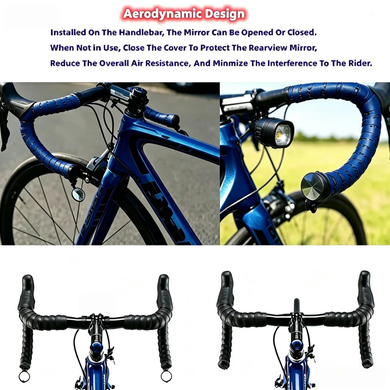 Bicycle Rear View Convex Mirror, 1PC Drop Bar Handlebar Mount Bike Back Sight Reflector, Lightweight Acrylic Lens Cycling Mirror