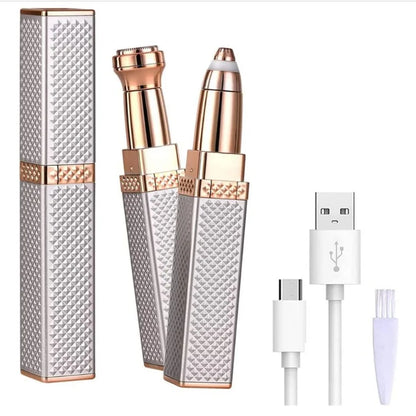 1pc Rechargeable 2-in-1 Eyebrow Razor and Hair Shaver with LED Light - Painlessly Remove Peach Fuzz, Facial Hair, Eyebrows, Lips