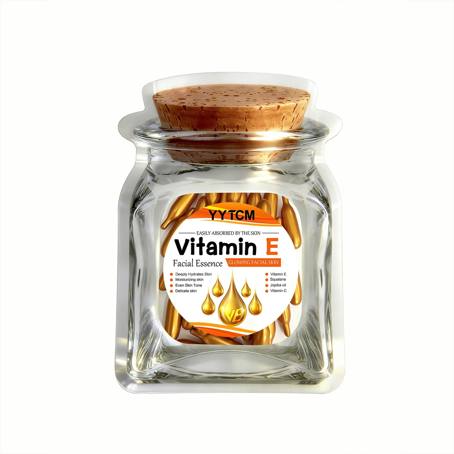 Vitamin E Deep Moisturizing Capsule Essence–Hydrates Smooths Skin. Formulated Squalane Vitamin 18/30/48/60/90/180 Capsules
