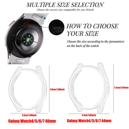 Watch Case for Samsung Galaxy Watch 4/5/6/7 40mm 44mm Screen Protector TPU All-Around Bumper Protective Cover ，Easy to install