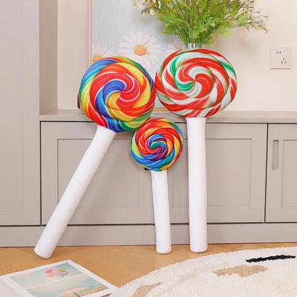 40/70CM New Funny Colour Lollipop Plush Toys Colorful Candy Plush Pillow Ball Toy Stuffed Soft Birthday Gifts Room Decoration
