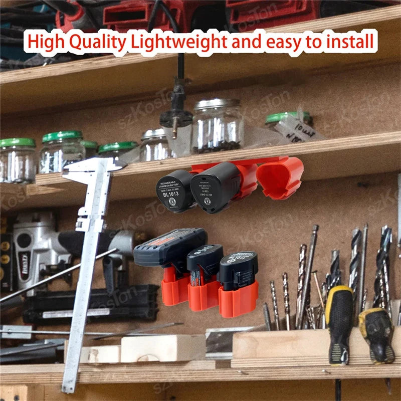 Battery Holder Tool Storage Fixed Bracket Installation Base Display Rack Buckle for Makita/Milwaukee/Bosch 10.8/12V Battery