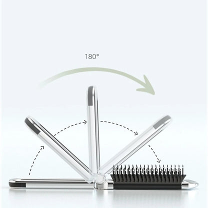 Mini Hair Brush Folding Massage Comb Head Massage Anti-Static Portable Travel Hair Brush Girl Hair Combs With Mirror