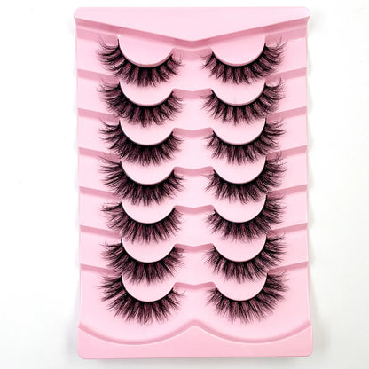 New 7 pairs of thick, 3D simulation mink fur fake eyelashesshort, dramatic fake eyelashes  wholesale full line fake eyelash make