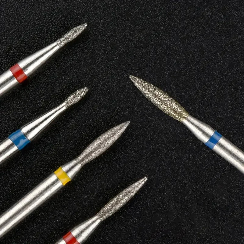 5PCS Diamond Nail Drill Bit Set of Milling Cutters for Manicure Diamond Bit Cuticle Remove Nail Bits for Electric Drill Machine