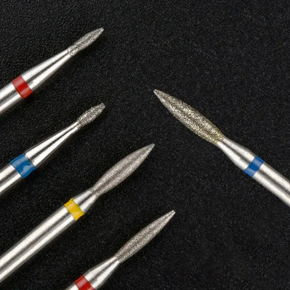5PCS Diamond Nail Drill Bit Set of Milling Cutters for Manicure Diamond Bit Cuticle Remove Nail Bits for Electric Drill Machine