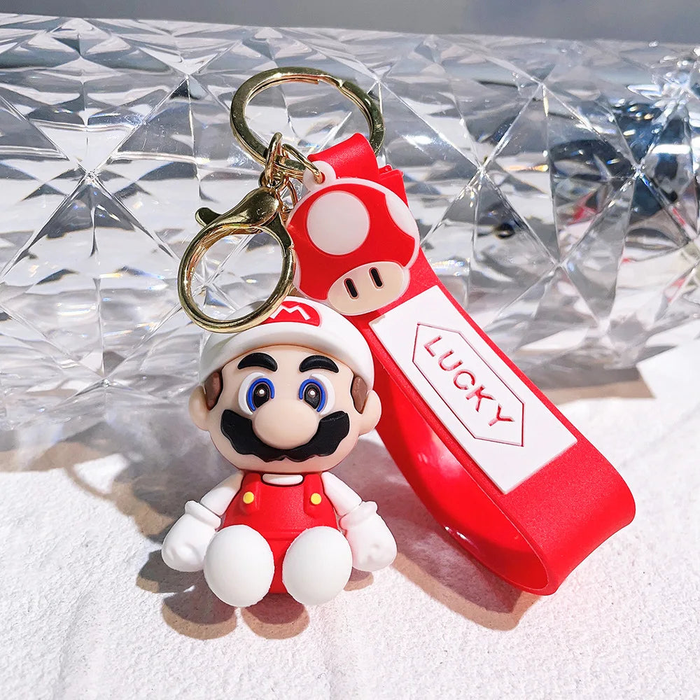 19 Styles Anime Keychain Mario Bros Luigi Toad Bowser Action Figure Model PVC Cartoon Bag Doll Pendant Toys Gift