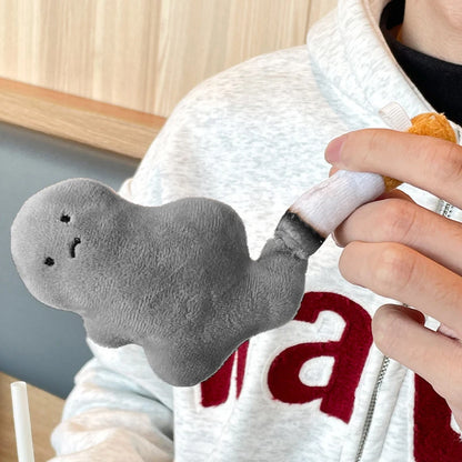 Cute Big Smoke Elf Pendant Plush Doll Toys Keychain Ghost Fluffy Stuffed Keyring Pendant Toys Backpack Charms Bag Car Decor Gift