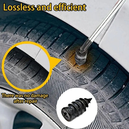 Vacuum Tire Puncture Repair Kit with Screwdriver & Storage Box Self-Service Plug & Patch for Car, Truck, Motorcycle, Bike Tire
