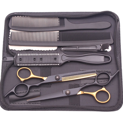 6.0'' Hair Scissors Professional Cutting Shears Thinning Hairdressing Haircut Comb Razors Sets Salon Barber & Home Dropshipping