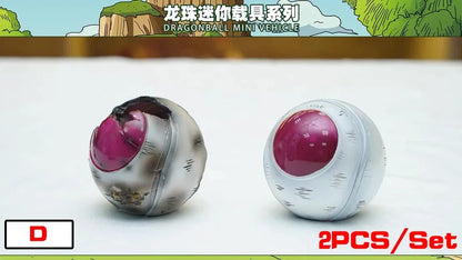 2pcs/set 10cm Anime Dragon Ball Z Capsule Spaceship Vegeta Goku space pod Figure PVC Goku Collectible Model Toys Gifts