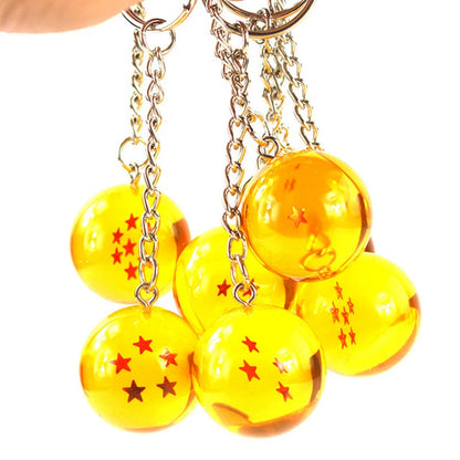 2.7cm 7PCS/set Dragon Ball Z Anime Son Goku Shenron Dragonball Crystal Ball Resin Action Figure Model Toy Kids GIft Keychain
