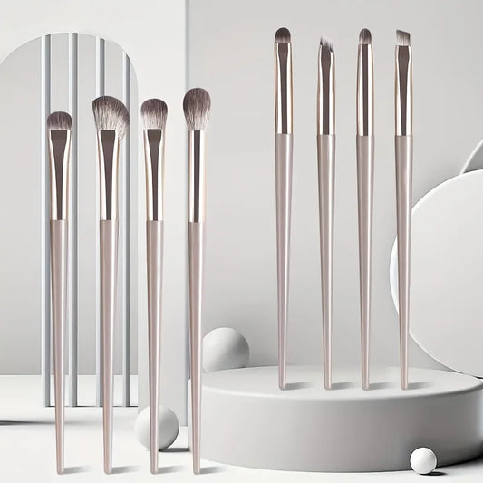8-piece set of eye shadow makeup set brushes create perfect eye makeup, precise eye shadow, eyeliner pen, contour, soft bristles