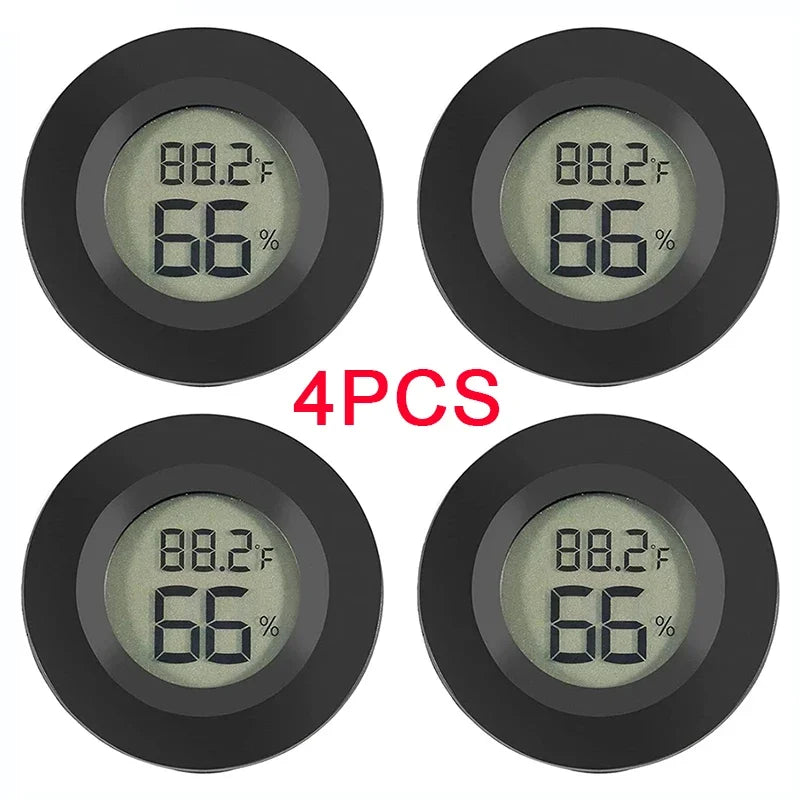 2/4 Pcs Mini Hygrometer Thermometer Fahrenheit or Celsius Meter Digital LCD Monitor Indoor Room Round Humidity Temperature Gauge