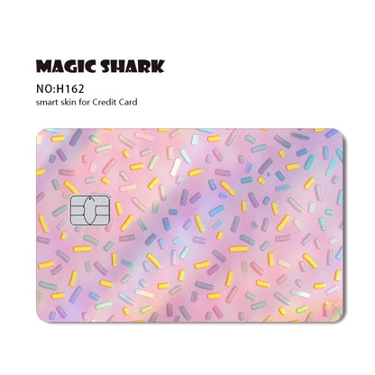 Maigc Shark Gold Dollar Money Cartoon Meme Reflective Sticker Film Cover for Debit Bank Credit Card Small Large Chip