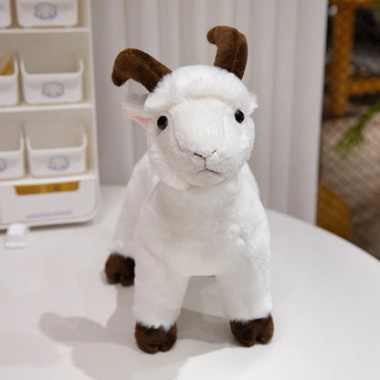 30/40cm Ranch Animal Series Soft Cute Simulation Black White Goat Mountain Lifelike Plush Toys Doll Kid Children Halloween Gift