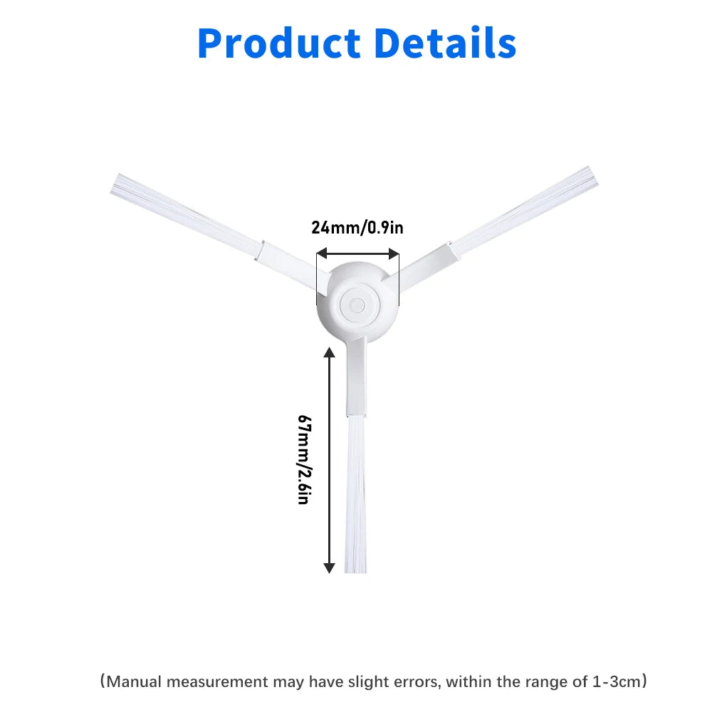 For Xiaomi Side Brush 3C Plus S20 D106 E10C E12 E10 B112 C103 Sweeping Robot Vacuum Cleaner Triangle Side Brush Spare Parts