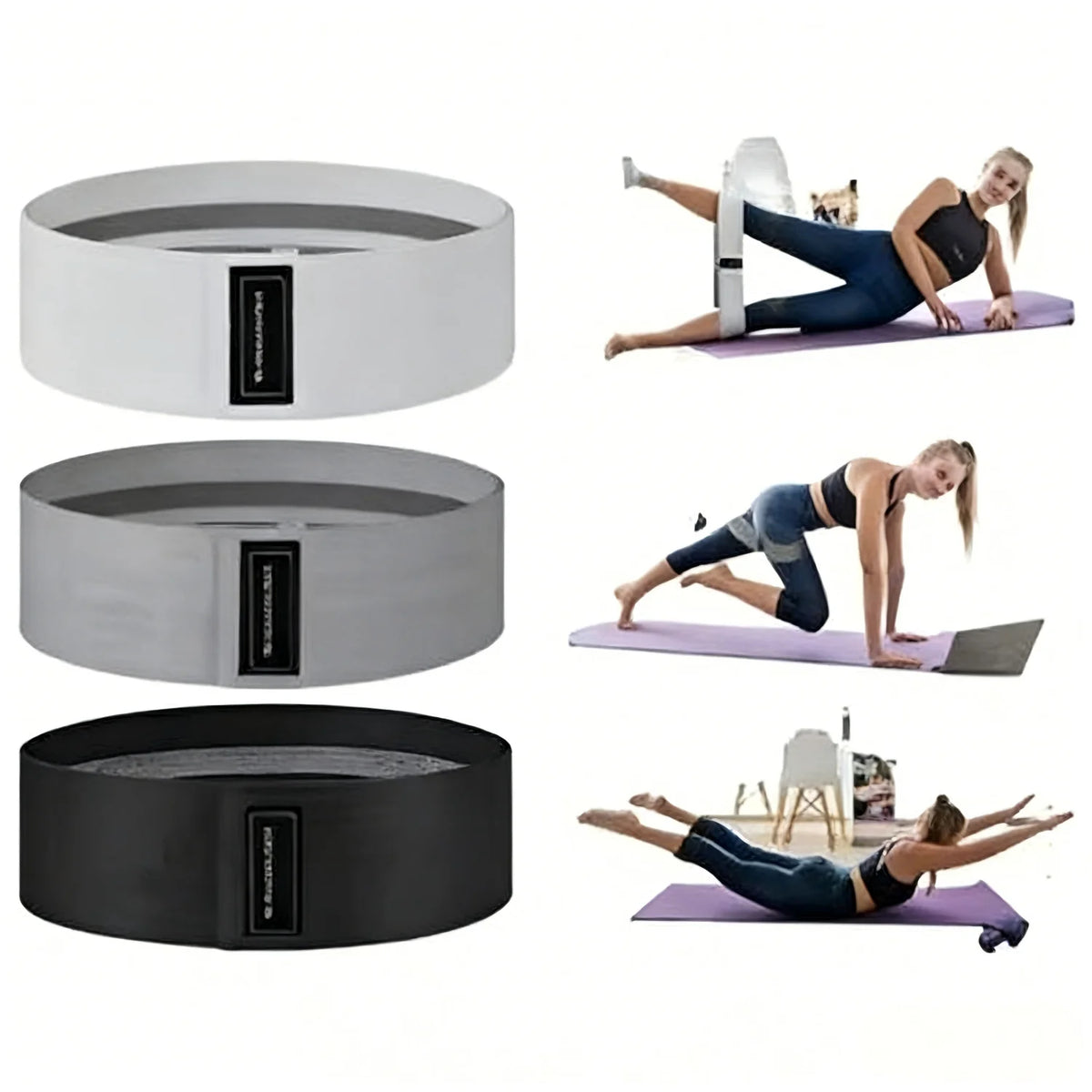 Basic Fabric Resistance Bands, Hip Glute Thigh Workout Loop Bands for Squats Yoga Gym Fitness