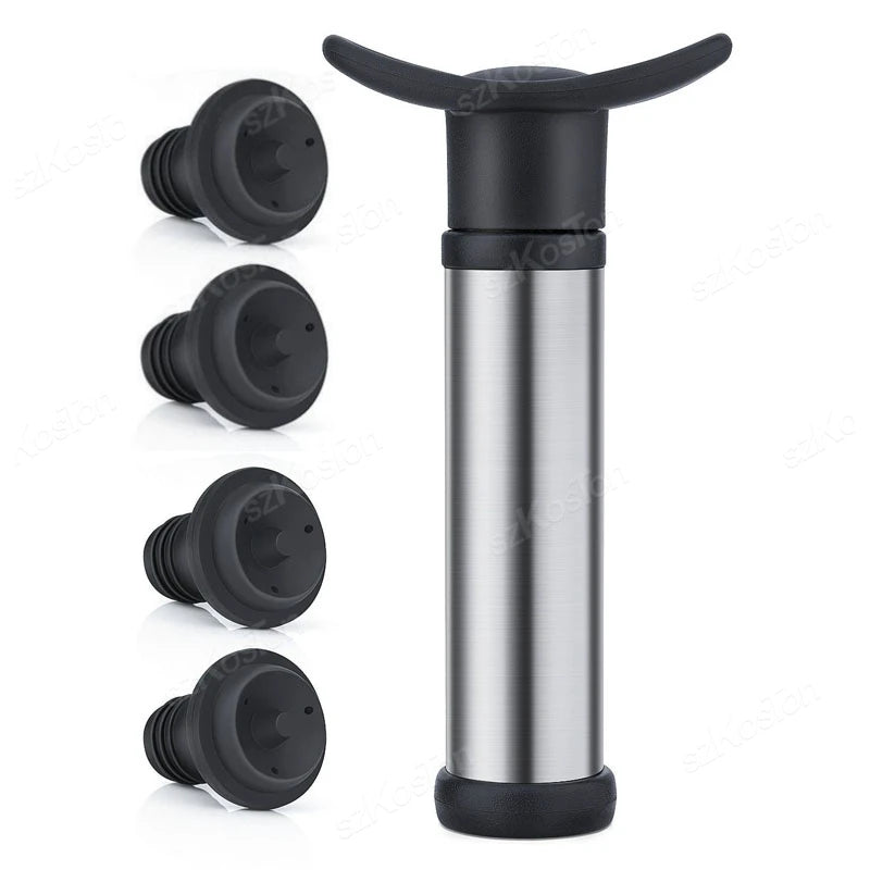 Wine Stopper With Vacuum Pump Bar Accessories Air Lock Aerator Rubber Black Bottle Stopper Keep Wine Fresh Saver Sealing