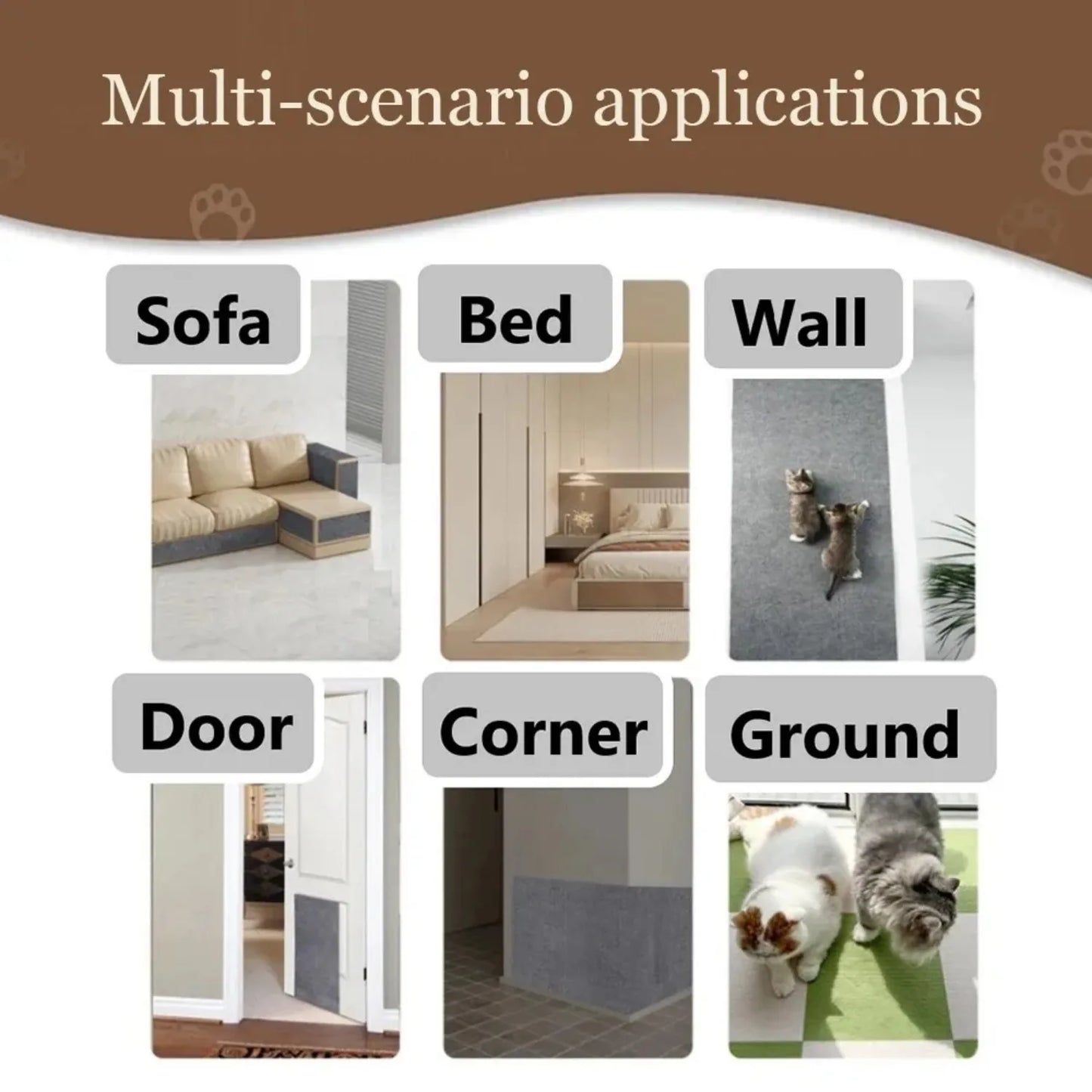 Trimmable Self-Adhesive Carpet Mat Pad Anti Cat Scratch Mat Cat Pet Scratcher Furniture Couch Corner Indoor Sofa Wall Protector