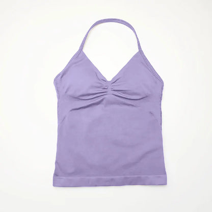 NCLAGEN Impact Longline Strappy Top Sports Yoga Vest Women's Fitness Tank Top Gym Beautiful Open Back Bra Running Workout Halter