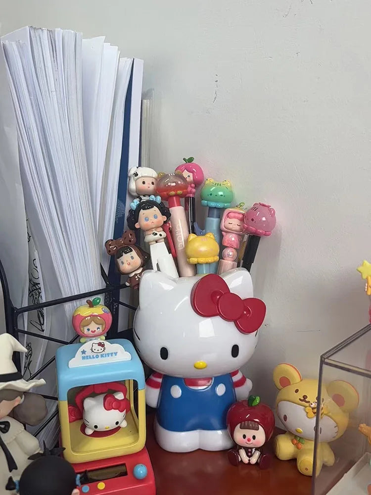 Hello Kitty Pen Holder Makeup Brush Organizer Dual Use Desktop Storage Decor Cute Gift For Girls Women Fans Kawaii