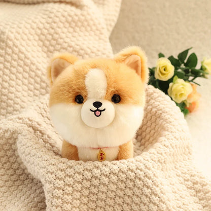 Lifelike Fluffy Dog Stuffed Toy Simulation Puppy Model Shiba Inu Corgi Husky Yorkshire Bichon frise Chow Chow Plush Doll Gifts