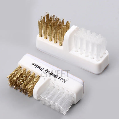 1pc Electric Nail Grinding Head Cleaning Brush Portable Manicure Drills Bits Cleanser Dual Copper Wire Brush Clean Tool Supplies