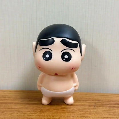 Crayon Shin-Chan Take Bath Zaemon Bare Butt Open Your Eyes Mobile Phone Stand Desktop Figure Ornament Gift Doll Car Decorations