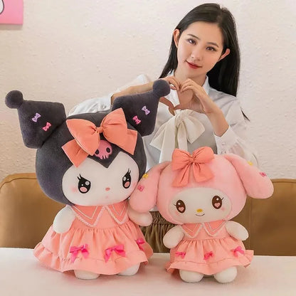 30cm Sanlio Purple Dress Kuromi Stuffed Plush Toy Cute Anime Surrounding Melody Plush Doll Gift for Girlfriend's Birthday