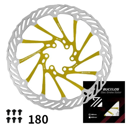 BUCKLOS Ultralight MTB Bike Hydraulic Disc Brake Rotor 160/180/203mm Mountain Road Racing Bicycle Brake Disc with 6 Free Bolts