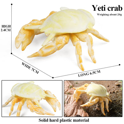 Oenux Simulation Ocean Sea Life Animals Model Lovely Crab Action Figures Toy Cake Toppers Collection Jouet Kids Education Gift