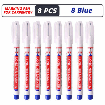 1-40PCS 20mm Deep Hole Long Nib Head Markers For Metal Perforating Pen Waterproof Bathroom Woodworking Decoration Multi-Purpose