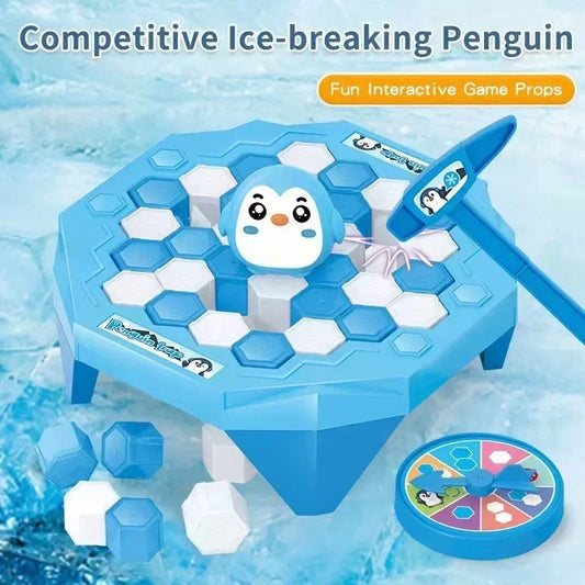 Mini Ice Breaking Penguin Toy Tabletop Puzzle Game Rescue Penguin Knocking Ice Game Children's Interactive Competition Toy