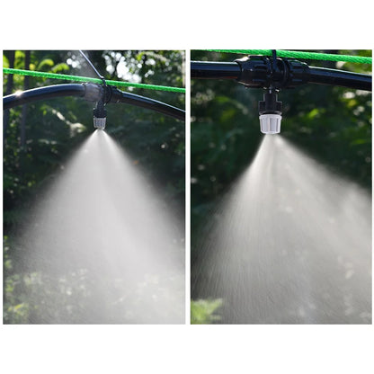 100/10PCS Plastic Watering Irrigation Garden Misting Sprinkler Heads Nozzle W/ Tee Joints for Misting Watering Irrigation System