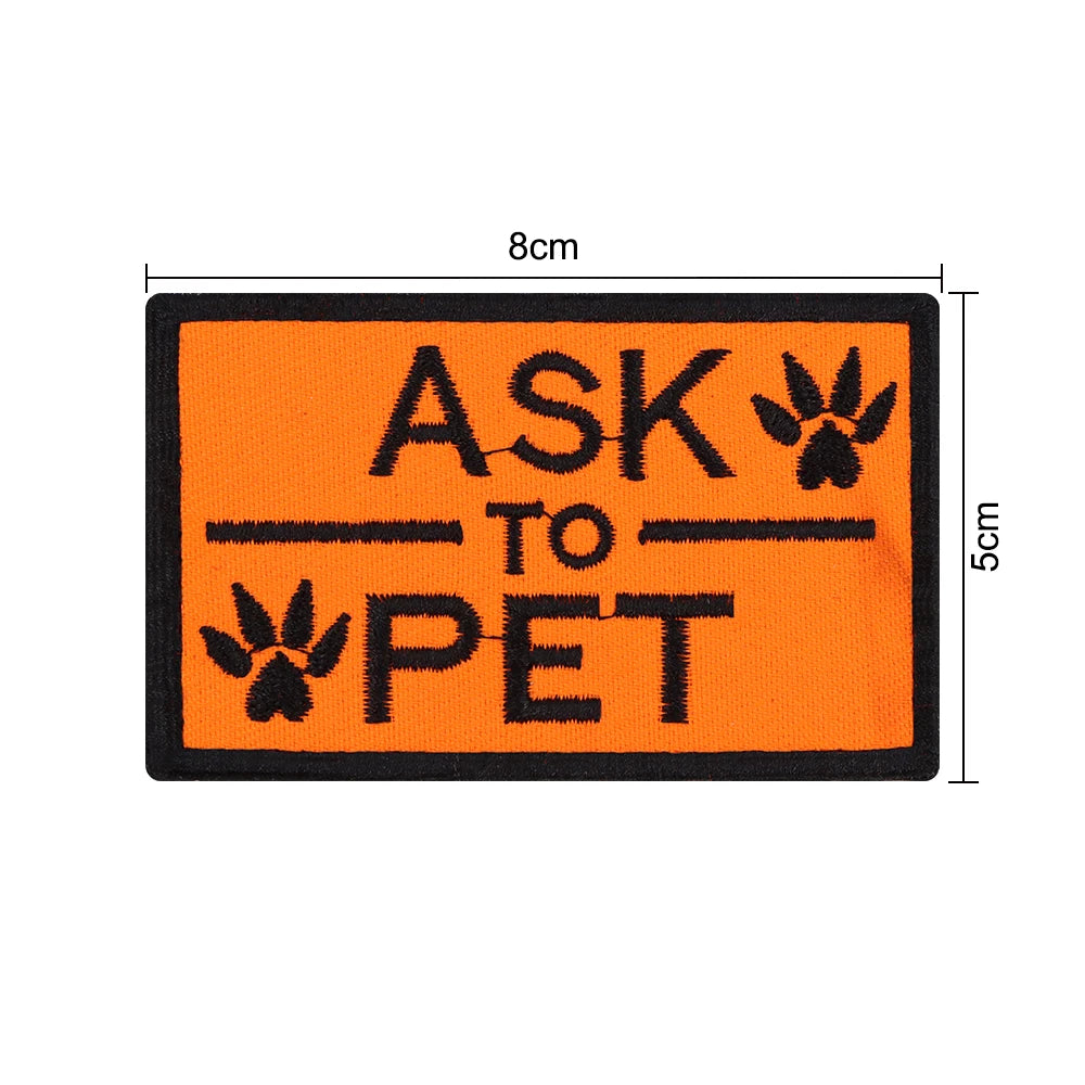 1 Piece Dog Patch for Service Dog Vest Cat Vest Removable Tactical Harness Service Dog Puppy Training Embroidered Patch